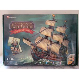 San Felipe The Spanish Armada 1690 CubicFun 248 Piece 3D Puzzle, 25.6" *NEW*